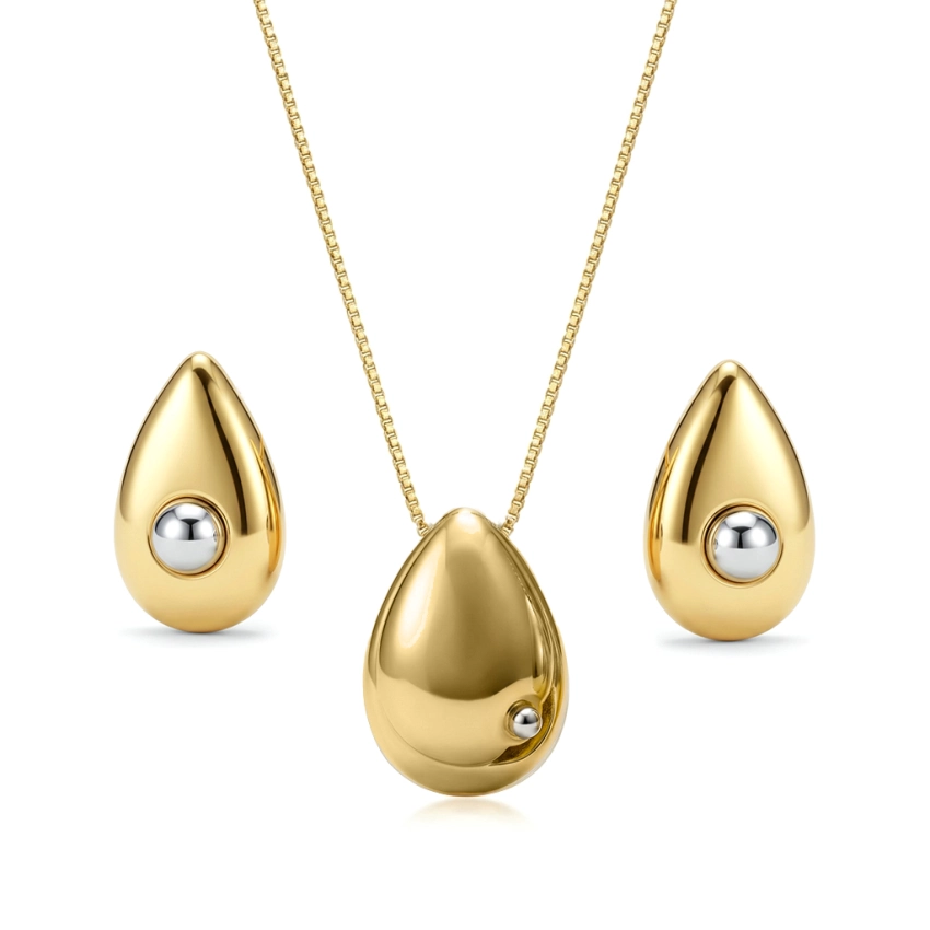 Conjunto de semijoias da curadoria Eliza